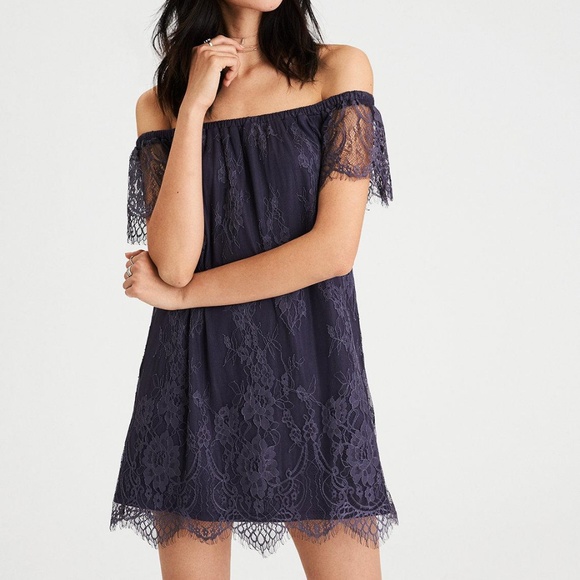NWT American Eagle Lace Off-the-Shoulder Dress - Picture 2 of 4